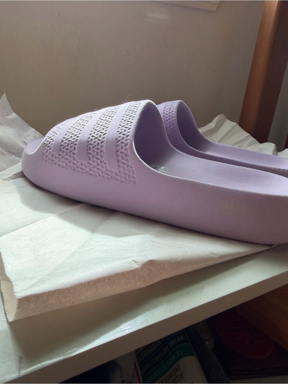 adidas Lavender Foam Slide Sandals